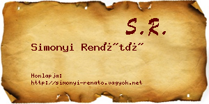 Simonyi Renátó névjegykártya
